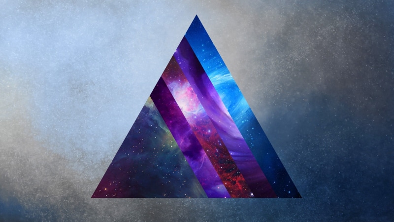night, nature, triangle shape, red, blue, 1080P, geometric shape, no people, sharp, shape, outdoors, side, science, prism, design, close-up