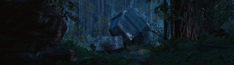 one person, plant, land, clothing, nature, day, mystery, ghost, side view, dual monitors, atat, spooky, contain, horror, Star Wars: Battlefront, metal