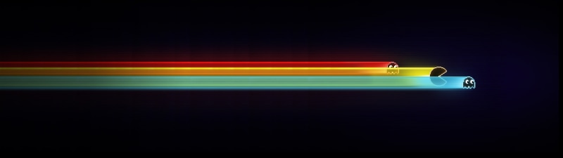 minimalism, Pac-Man, dark background, dual monitors, 4K, Pacman, multiple display, digital art, video games