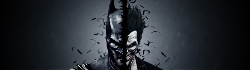 dual monitors, multiple display, Joker, Batman Begins, 4K