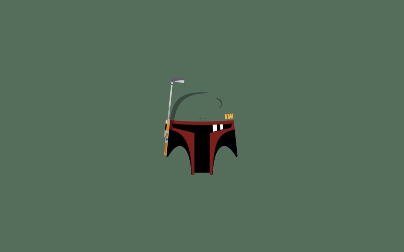 Star Wars, helmet, minimalism, Boba Fett, 2K, bounty hunter
