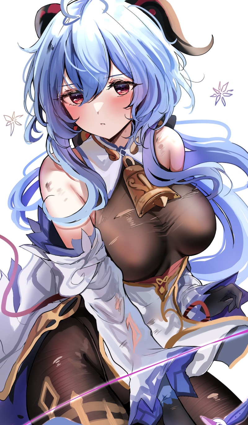 Ganyu (Genshin Impact), 4K, Genshin Impact, anime girls, Sak, blue hair, bodysuit