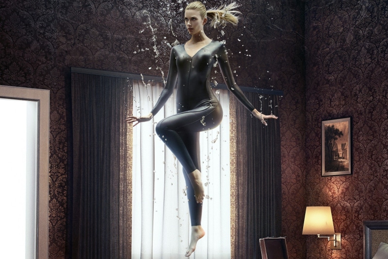 indoors, catsuit, bodysuit, Stitchers, Emma Ishta, women, hips, 1080P, blonde