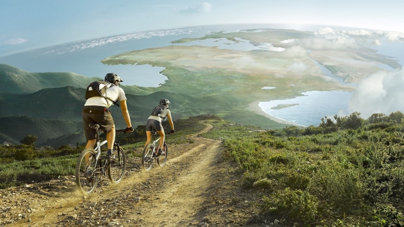 riding, males, people, mountain Biking, nature, athlete, females, sport, couple - Relationship, caucasian Ethnicity, activity, mountain Bike, rear view