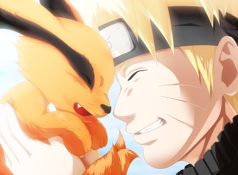sunlight, bird, Anime, day, human representation, outdoors, art and craft, 720P, representation, Kurama (Naruto), adult, Naruto, cheerful, cartoon