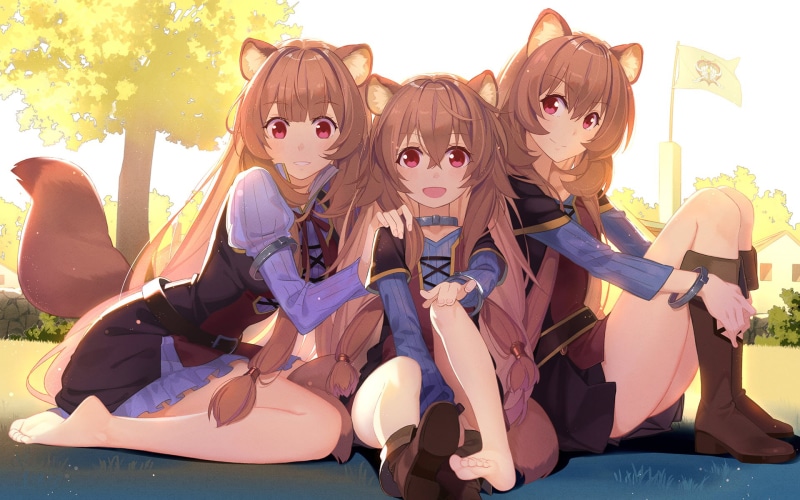 Raphtalia, brunette, animal ears, anime, anime girls, Tate no Yuusha no Nariagari, 1080P, red eyes, long hair, fantasy girl