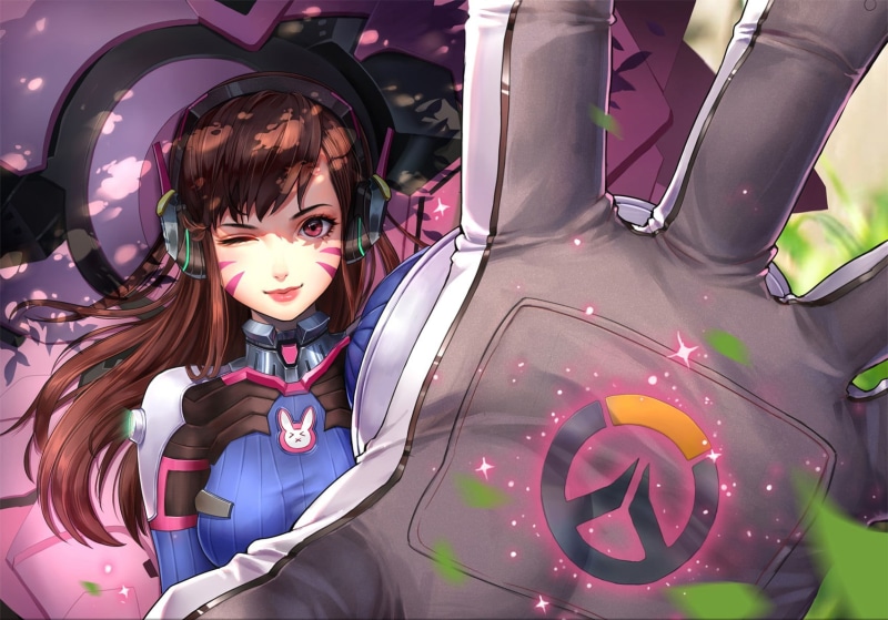 long hair, lifestyles, 720P, one person, real people, child, childhood, innocence, portrait, anime girls, Overwatch, bodysuit, D.Va (Overwatch), headphones