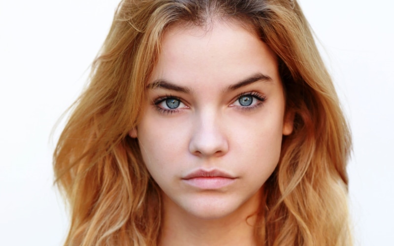 brunette, adult, young adult, one person, Barbara Palvin, beautiful woman, human hair, white background, looking at camera, hair, beauty, blue eyes, model