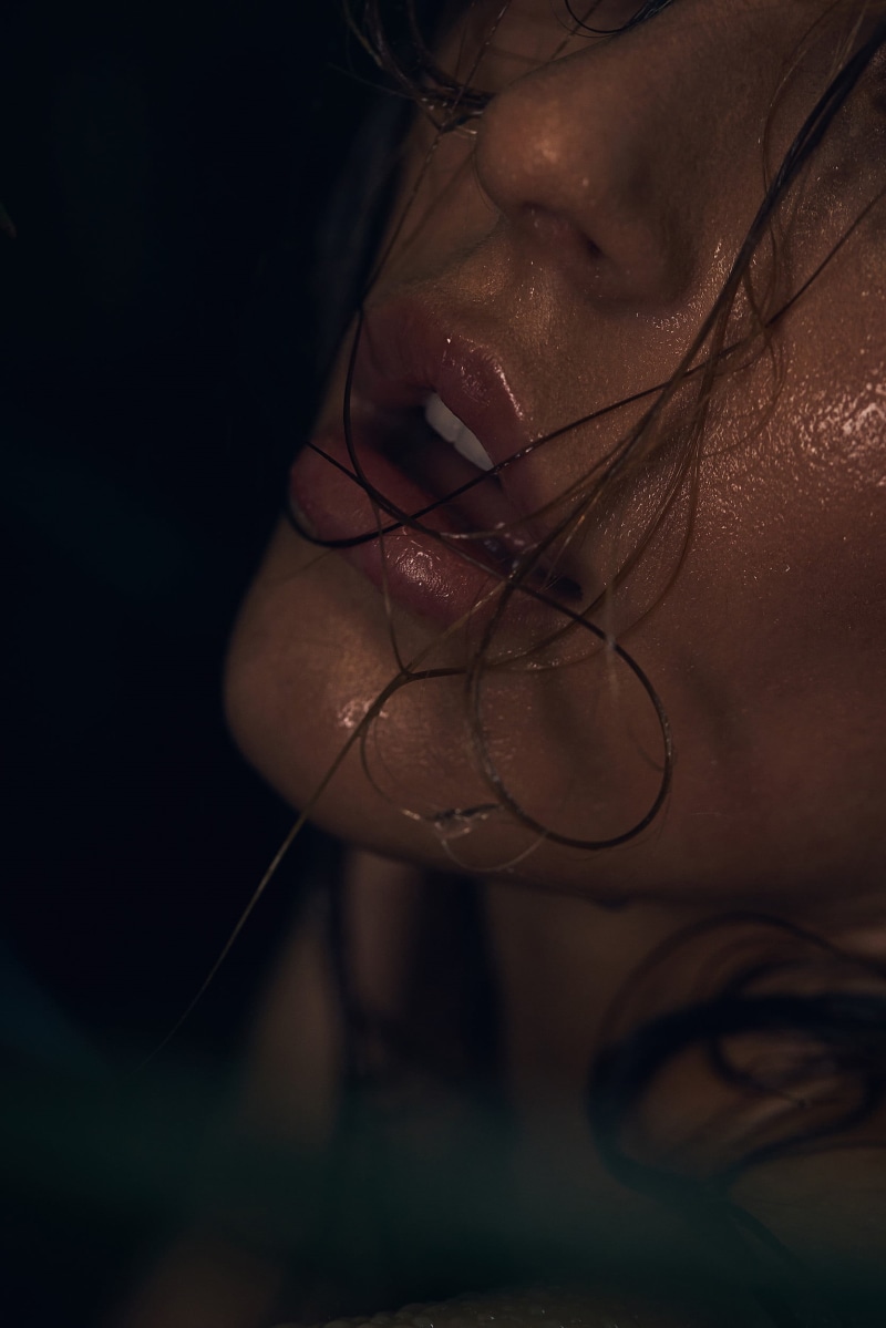 water, body part, open mouth, human hair, headshot, glasses, wet, brunette, one person, face, portrait, long hair, emotion, 1080P, sweat, young adult