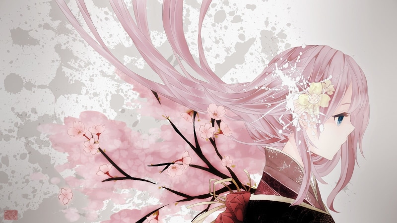 pink color, pink, close-up, white color, petal, flower head, female, cherry blossom, haired, day, beauty in nature, illustration, springtime, vulnerability