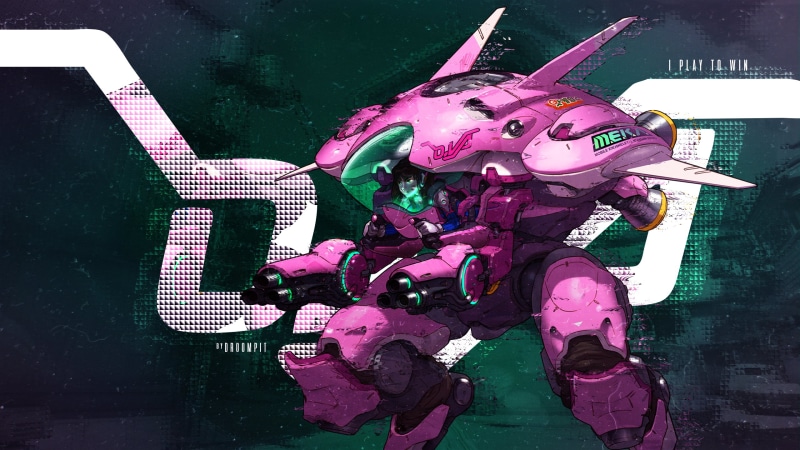 obscured face, nature, d, Overwatch, reflection, day, pink color, mech, one person, outdoors, unrecognizable person, human representation, D.Va (Overwatch)