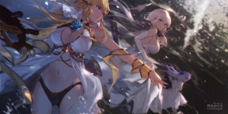 event, Azur Lane, swd3e2, nature, no people, selective focus, azur, 2K, plant, festival, illuminated, focus on foreground, illustration, lane, anime girls