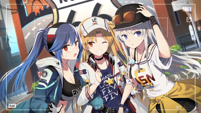 video game art, anime, casual, Cleveland (Azur Lane), anime girls, artwork, Mobile Game, Enterprise (Azur Lane), Azur Lane, video games, digital art, Essex (Azur Lane)