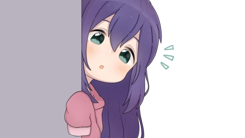 1080P, anime girls, manga, minimalism, simple background, green eyes, anime, purple hair