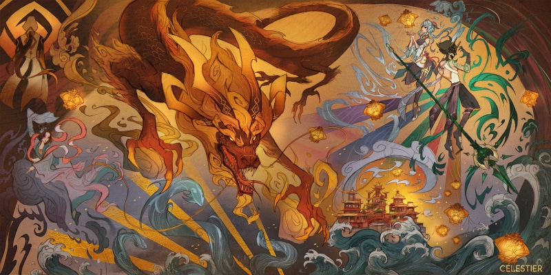 Genshin Impact, Ganyu (Genshin Impact), chinese dragon, Xiao(Genshin Impact), 2K