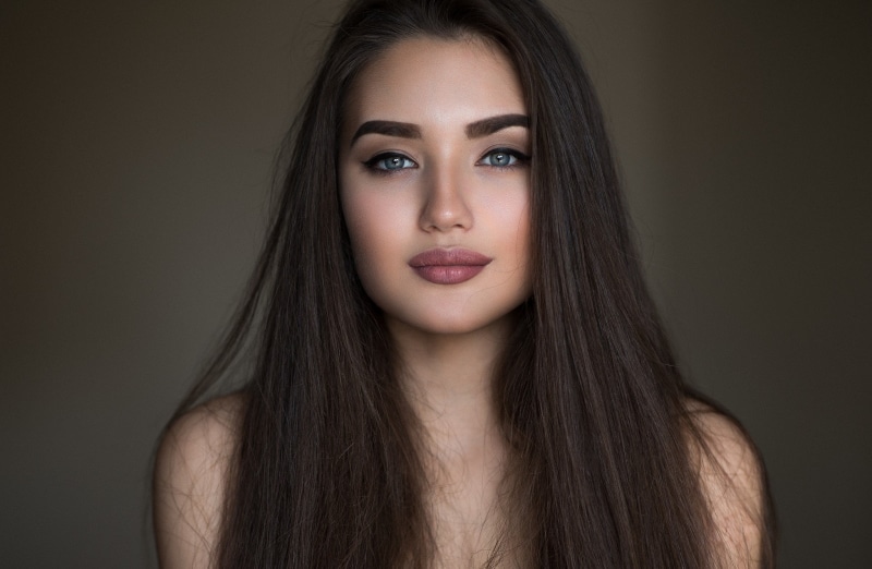 women, portrait, simple background, face, 1080P, Ulyana Mokraya