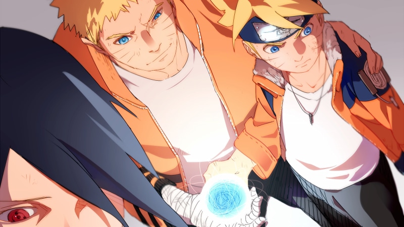 indoors, Anime, lifestyles, sunlight, leisure activity, art and craft, uchiha sasuke, female likeness, real people, rasengan, close-up, uzumaki naruto