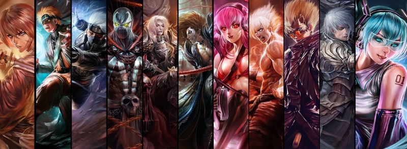 Armor, Weapon, Goku, Naruto Uzumaki, Rasengan (Naruto), Crossover, White Hair, Kakashi Hatake, Anime, White Eyes, 2K, Dragon Ball, Red Eyes, Kenshin Himura
