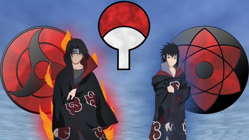 by hyroshi95, illustration, man, holding, males, nature, logo Konohagakure no Sato, Indra, mangekyou sharingan, chidori, sport, people, anime