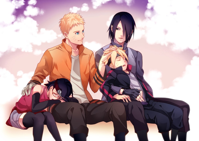 Anime, Naruto Uzumaki, Boruto, Sasuke Uchiha, Boruto Uzumaki, Sarada Uchiha, 1080P