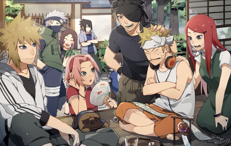 Naruto Uzumaki, male likeness, Kakashi Hatake, day, creativity, high angle view, art and craft, human representation, nature, arts culture and entertainment