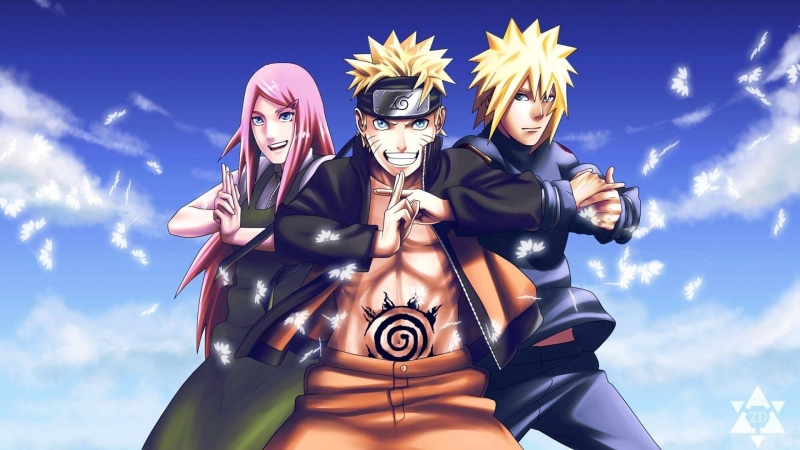 confidence, standing, nature, beautiful woman, naruto, young adult, human body part, Naruto Shippuuden, cloud - sky, Namikaze Minato, cooperation, emotion