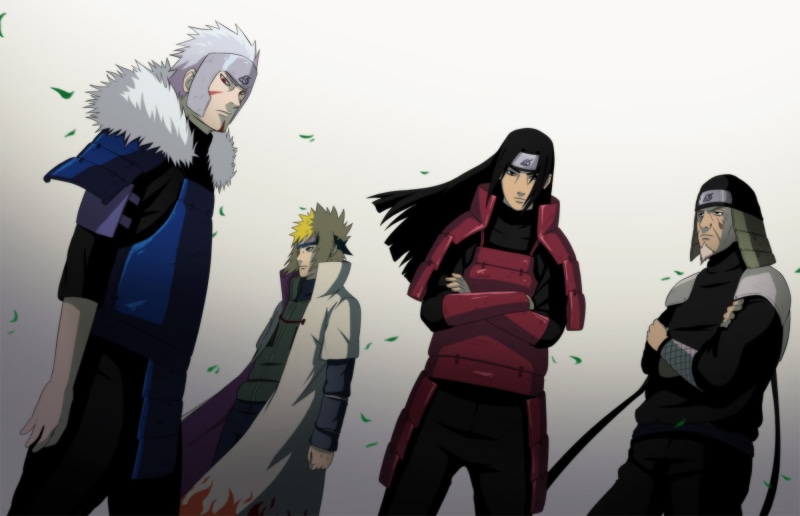 reflection, shipuden, Naruto Shippuuden, Tobirama Senju, headscarf, Namikaze Minato, 1080P, obscured face, illustration, human representation, group of people