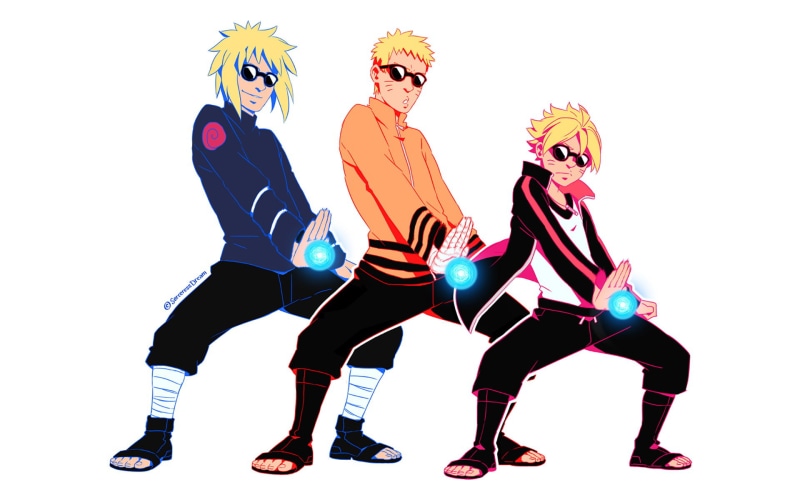 1080P, Naruto Uzumaki, Minato Namikaze, Boruto, Boruto Uzumaki, Anime