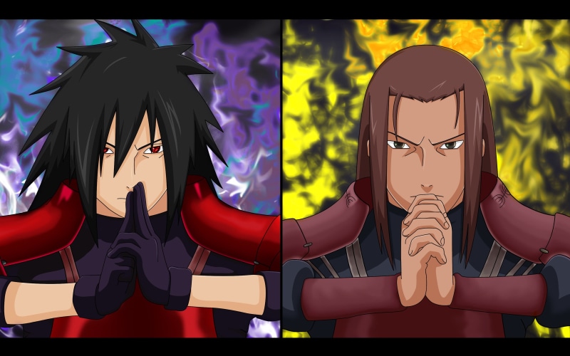 art and craft, young adult, leisure activity, front view, wall - building feature, illuminated, Uchiha Madara, indoors, people, digital composite, hashirama