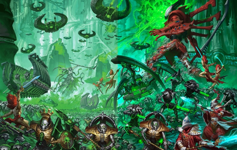 eldar, C’tan, necrons, monolith, 1080P, Warhammer 40 000, battle, army, ghost knight, banshees