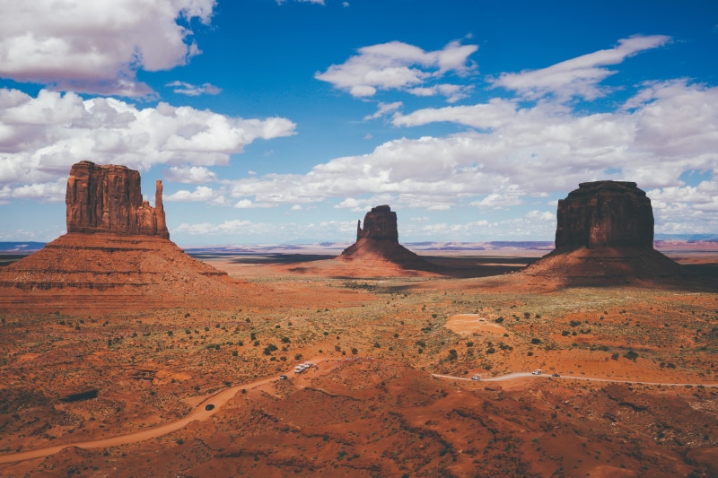 extreme Terrain, aerial, geology, rocky, 4K, three, photography, navajo, arizona, cars, tranquility, cloud - sky, non-urban scene, brown, sandstone, remote