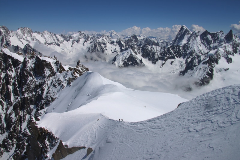 monoliths, aiguille, Landscape, winter, blue, glacier, mountain Peak, ice, photography, Mont Blanc Massif, geography, covered, leisure, outdoors, 4K, alps