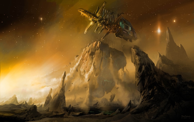 motion, planet, space, spaceship, backgrounds, forest, rock - Object, fantasy, sky, architecture, fire - Natural Phenomenon, building, rock, nebula, mountain
