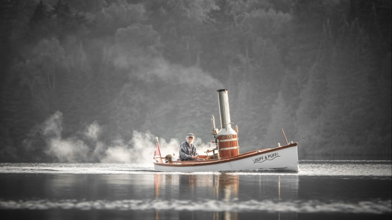 trees, mist, 1080P, boat, males, people, adult, beards, chimneys, transportation, sailor, nautical vessel, outdoors, friendship, illustration, women, forest