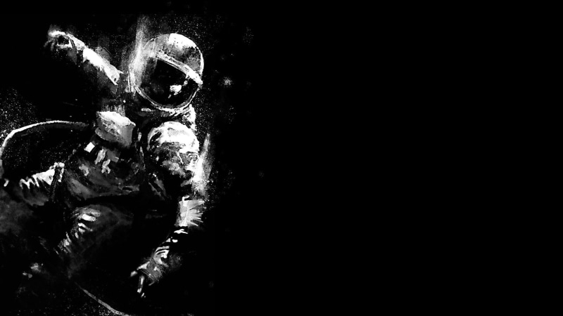 no people, studio shot, statue, water, artwork, close-up, representation, sculpture, nature, dark, black background, single object, indoors, astronaut
