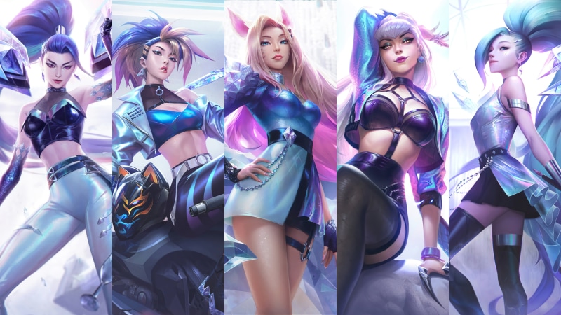 Ahri (League of Legends), Evelynn, Ahri, Akali, KaiSa, kda, music, K/DA, League of Legends, POP/STARS, Evelynn (League of Legends), KaiSa (League of Legends)