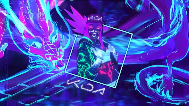 punk, neon, League of Legends, K/DA, Neon Hair, Akali(League of Legends), picture-in-picture, 2K