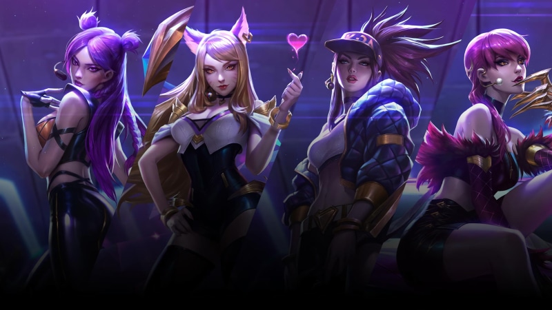 League of Legends, Evelynn (League of Legends), Akali(League of Legends), 1080P, video games, digital art, Summoners Rift, K/DA, KaiSa (League of Legends)