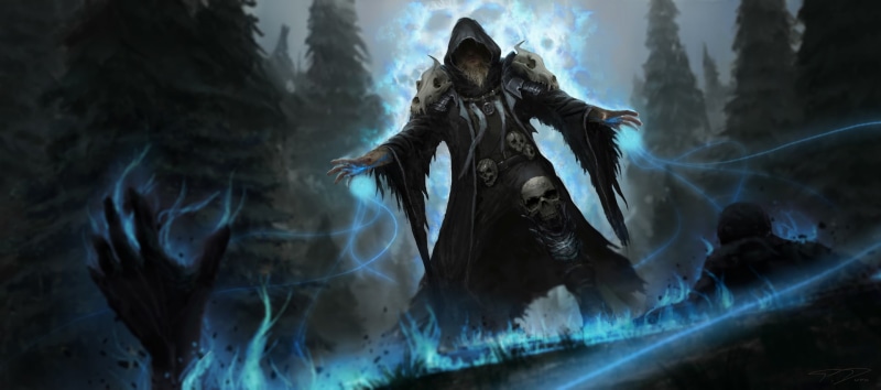 Tree, Undead, Mage, Summoner, Magic, 1080P, Fantasy, Skull