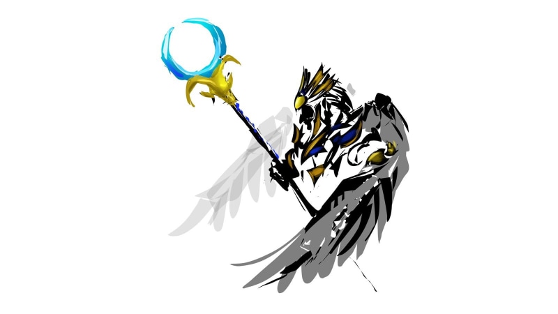 Skywrath Mage, no people, still life, minimalism, animal, skywrath, cut out, invertebrate, animal wing, animal themes, white background, close-up, multi colored