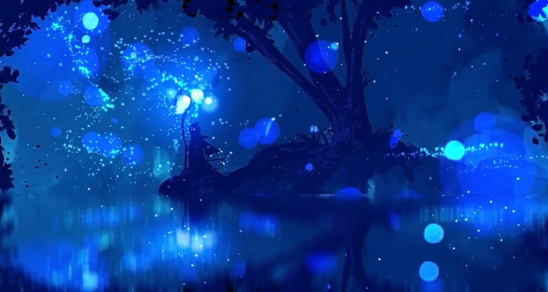 glowing, Lake, light - natural phenomenon, Magic, Original, nature, water, transparent, pattern, 1080P, Mage, night, animal themes, illuminated, close-up