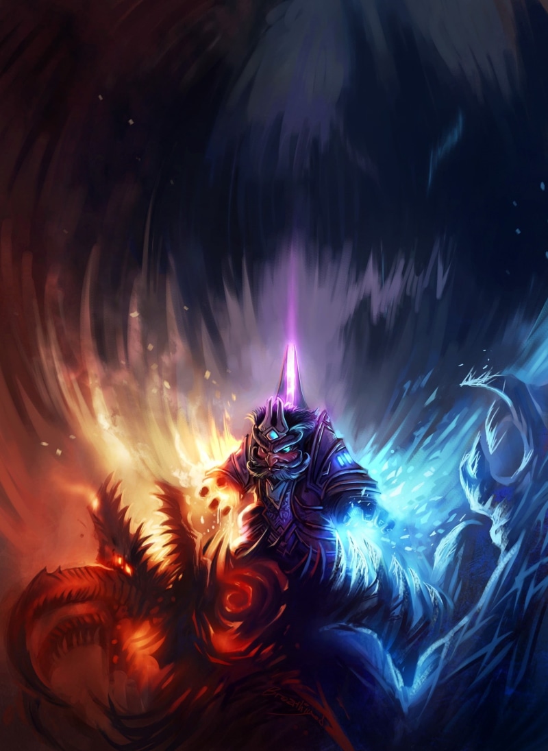 frost, hd, Mage, magic, art, 1080P, fire, warcraft, video, games, gnome, artwork, Video Games, world