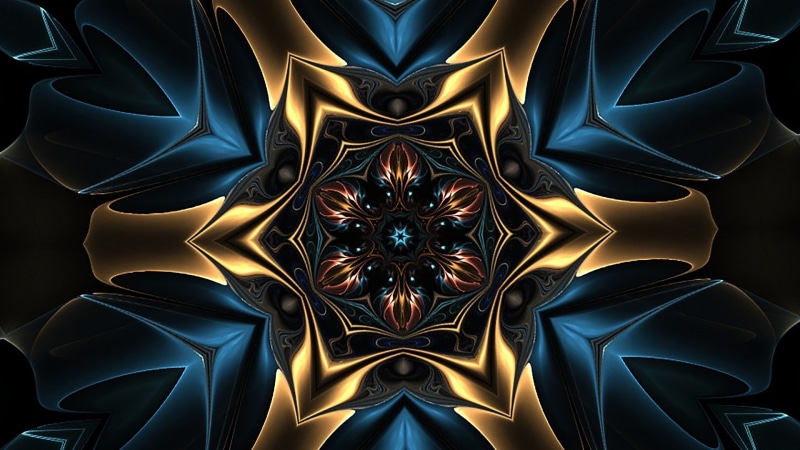 copper, symmetry, cg artwork, fractal art, fractal, pattern, 1080P, graphics