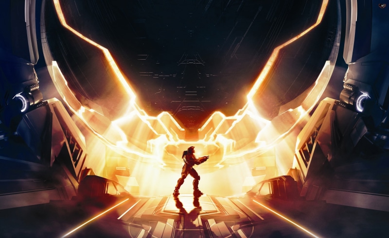 holding, master, cg art, concept art, halo 4, Games, chief, master chief, men, occupation, adult, full length, video game, indoors, communication, man