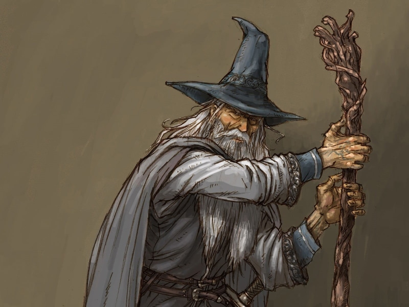 no people, wizard, The Lord of the Rings, statue, female likeness, illustration, architecture, day, creativity, human representation, cane, holding, 720P