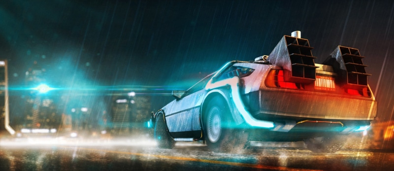 back, delorean, Back to the Future, 1080P, car, dmc, Movie, illustration, future