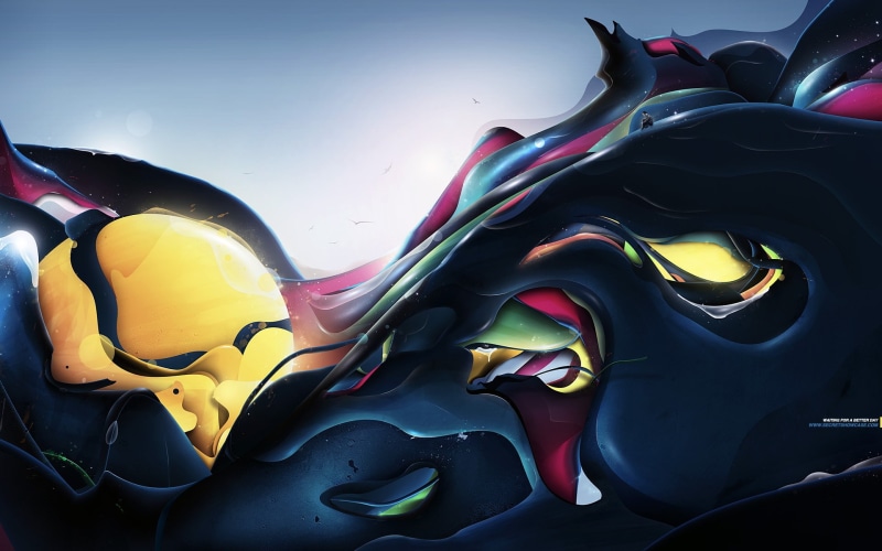 colorful, digital art, 1080P, 3D, abstract, Rik Oostenbroek, artwork