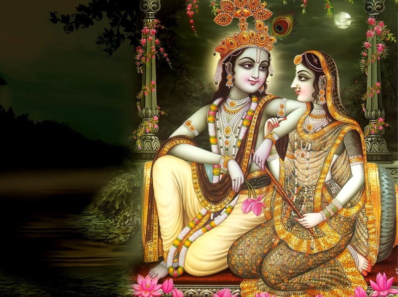 plant, spirituality, radha, day, krishna, sculpture, God, female likeness, young adult, three quarter length, beautiful woman, art and craft, art, people