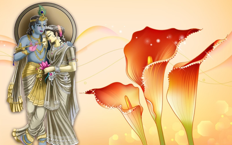 close-up, calla, art and craft, no people, Lord Krishna, radha, art, 1080P, religion, lilies, sculpture, background, nature, lord, indoors, still life