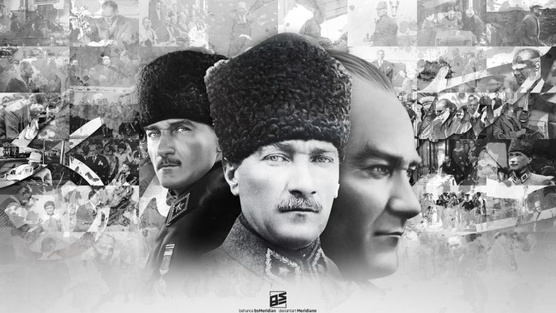 face, Mustafa Kemal Atatürk, men, 1080P, monochrome